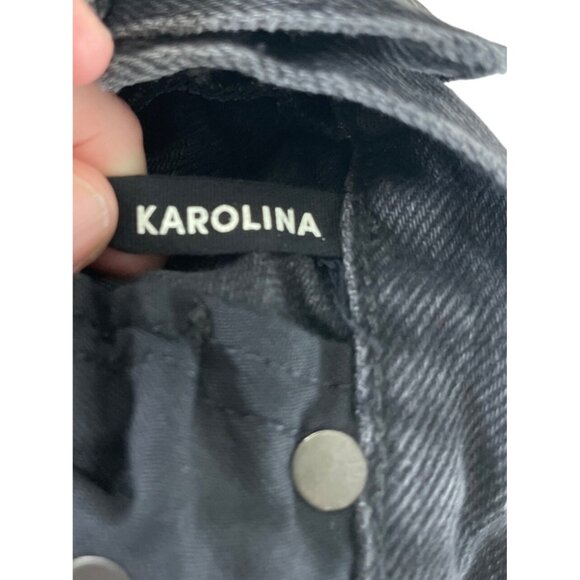 GRLFRND Karolina Black High Rise‎ Straight Ripped Jeans Wild Thing 25 $195 - Picture 9 of 13